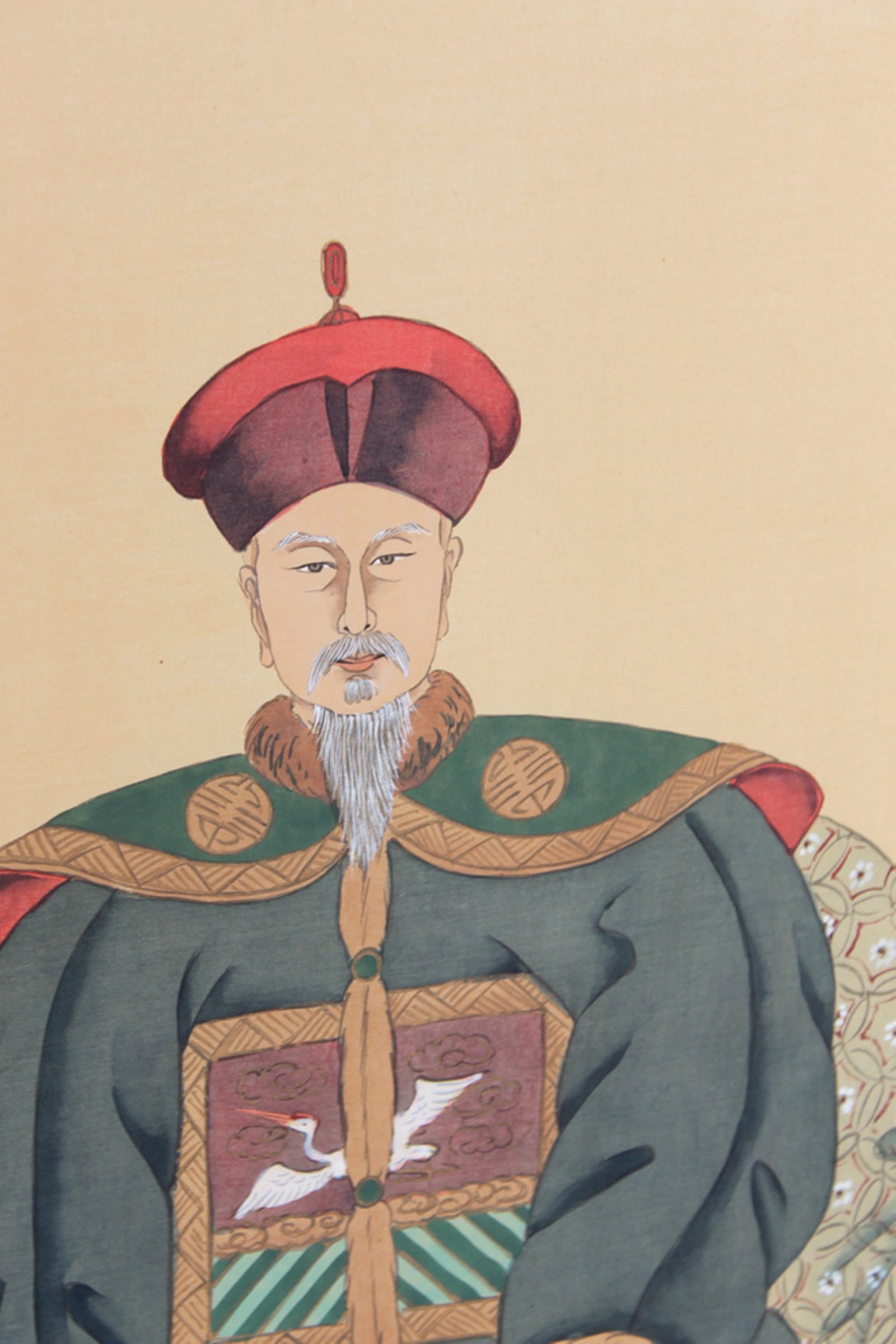 Pair of Chinese Ancestral Pastel on Silk - 5
