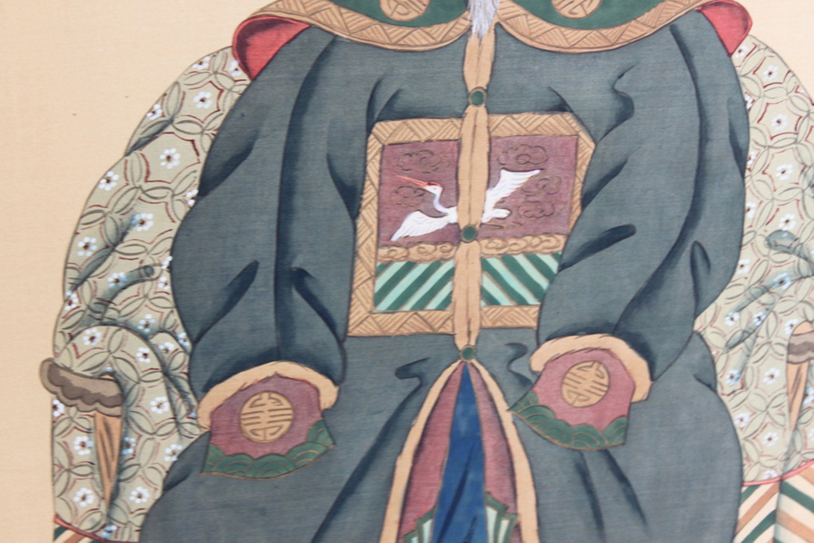 Pair of Chinese Ancestral Pastel on Silk - 6