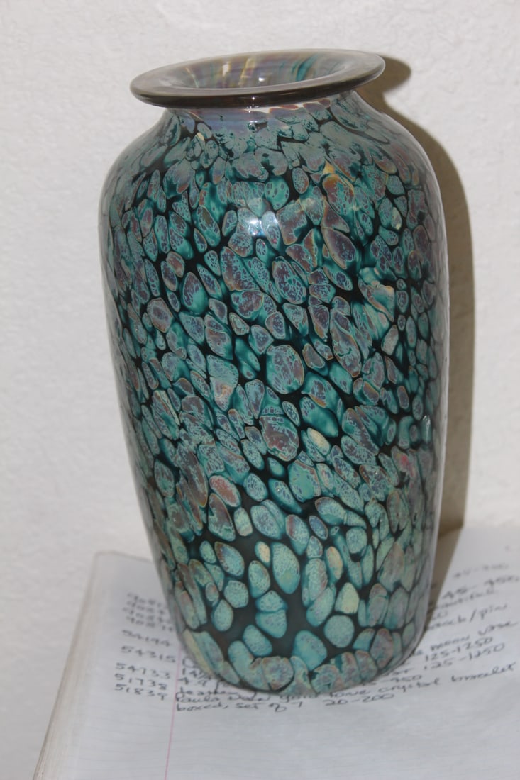 Micro Mosaic Style Art Glass Vase - 2