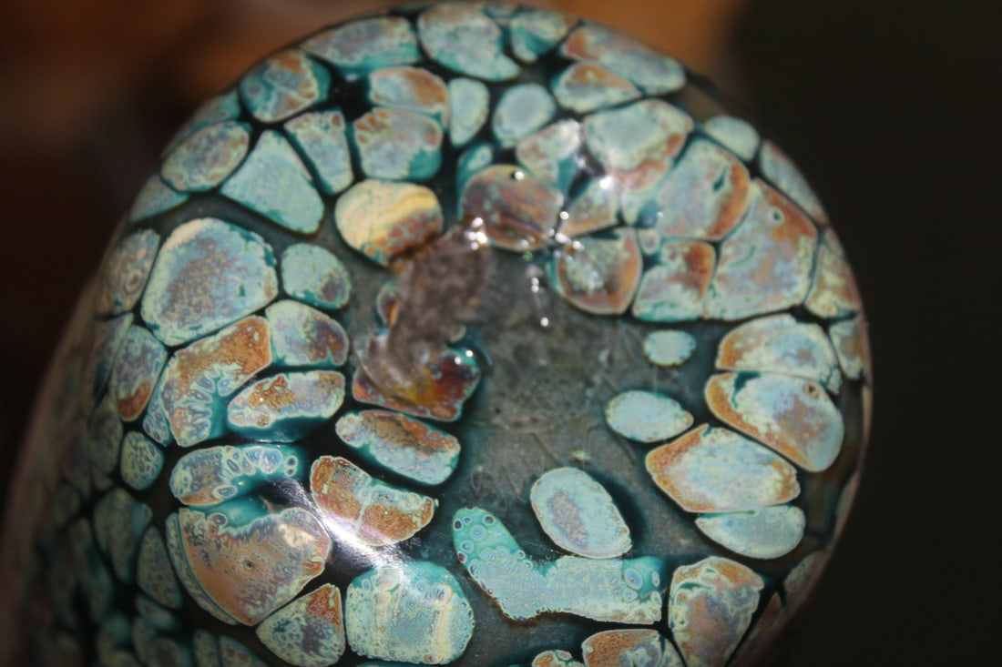 Micro Mosaic Style Art Glass Vase - 5
