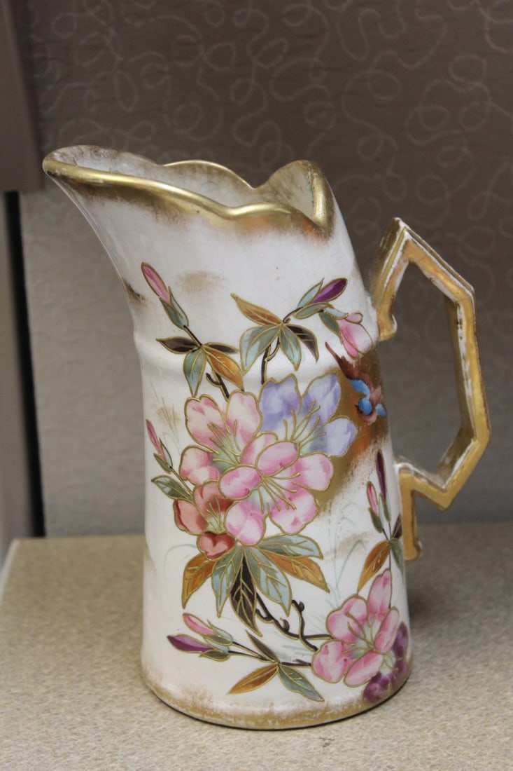Royal Bonn Ceramic Pitcher: please note: worn and needs a little cleaning - 7 1/4" tall