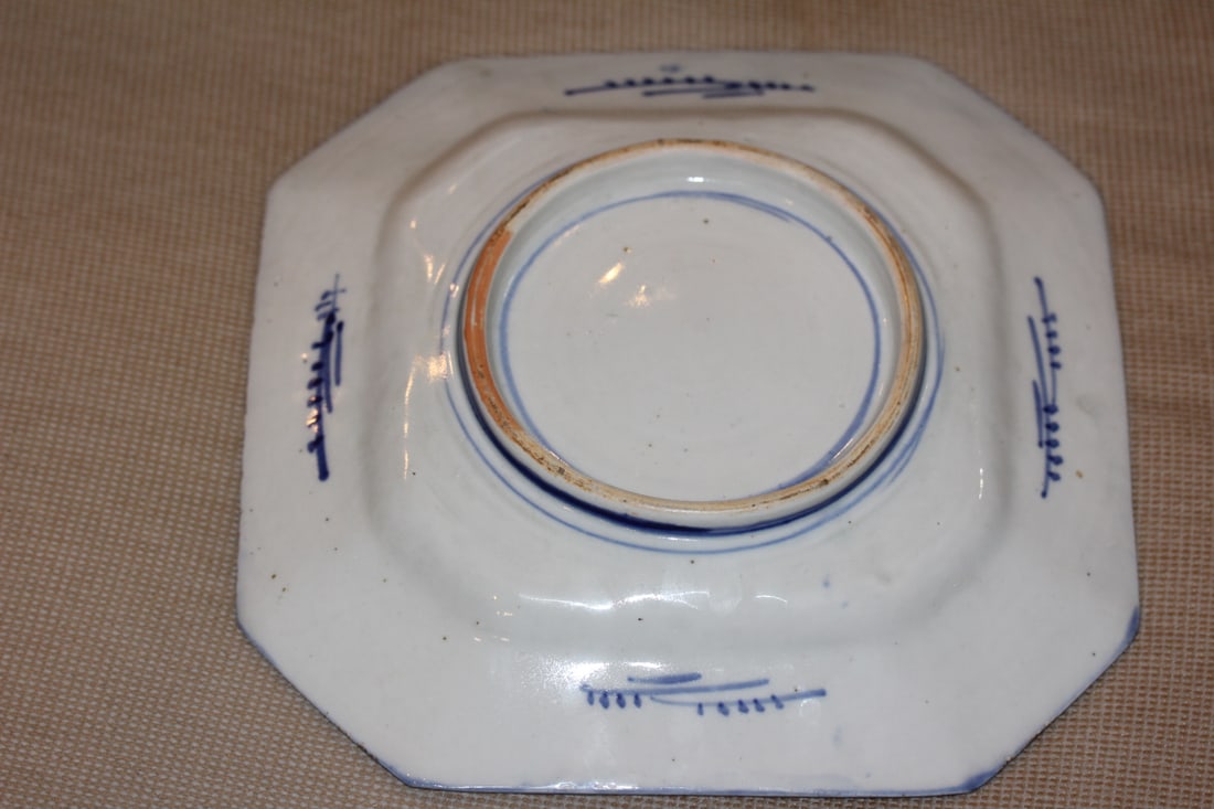 Antique Japanese Blue and White Imari Plate - 4