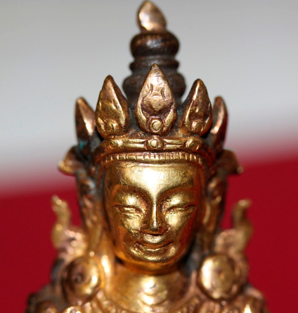 Small Rare Antique Chinese Gold Gilt Bronze Buddha - 4