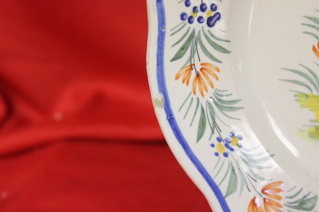 An Antique Hemriot Quimper Plate - 3