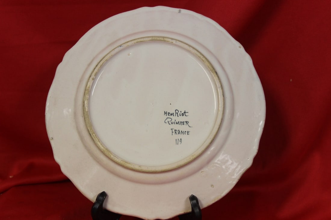 An Antique Hemriot Quimper Plate - 4