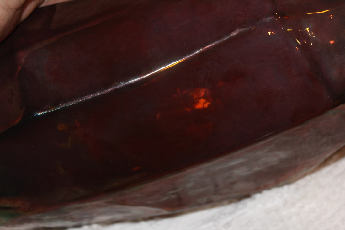 Geometric Iridescent Art Glass Vase - 5