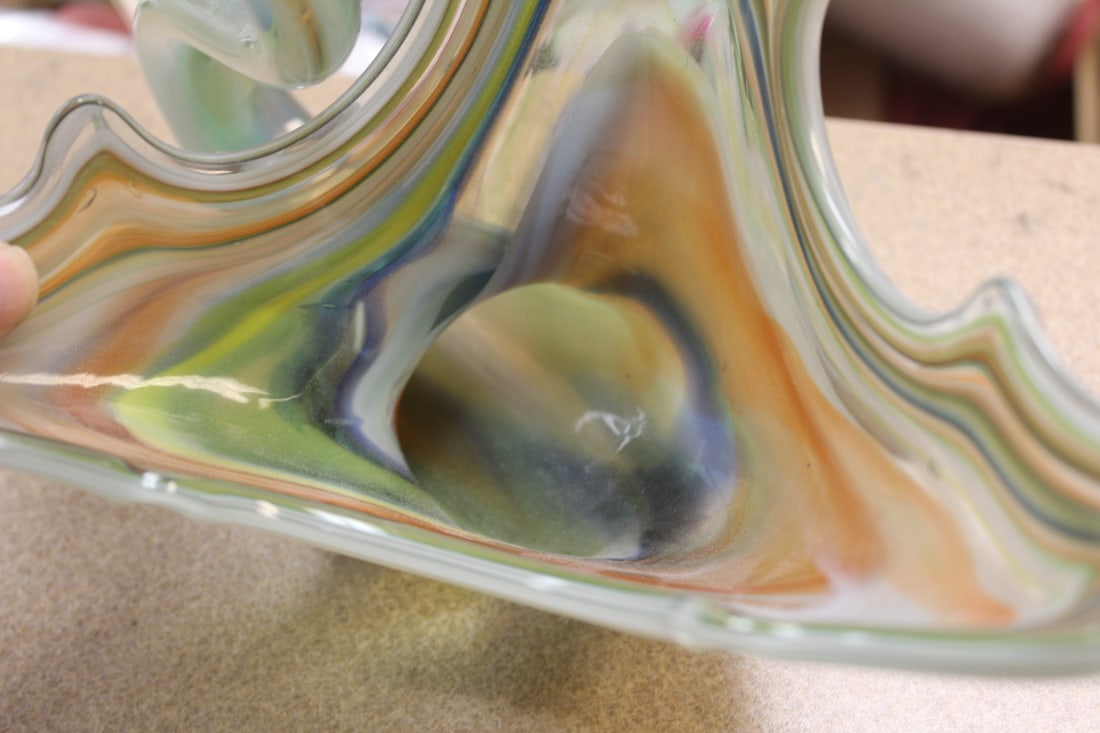 Art Glass Swan Planter - 5