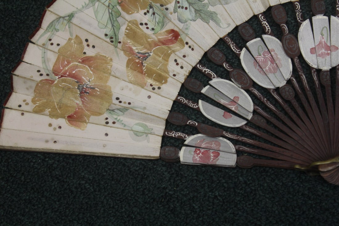 Rare Japanese Fruit Wood Fan - 5