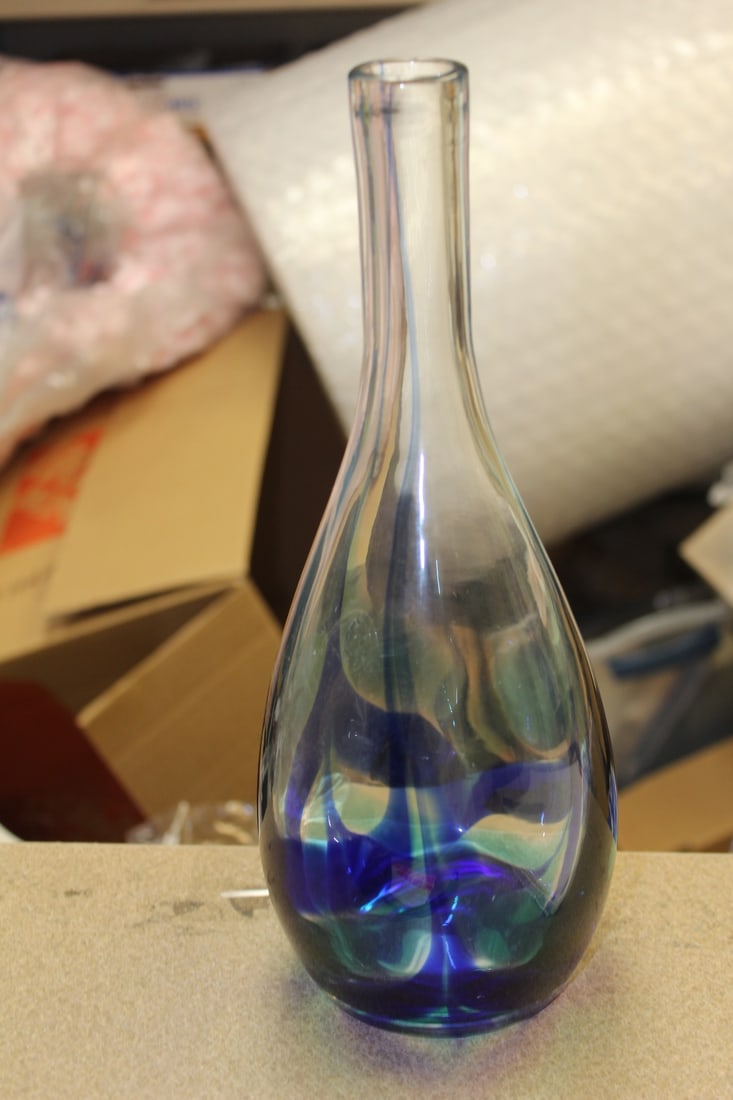 Art Glass Bottle: 11 3/4" tall