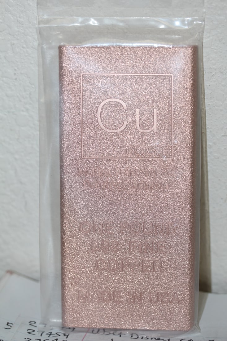 One Pound Copper Bar: as shown