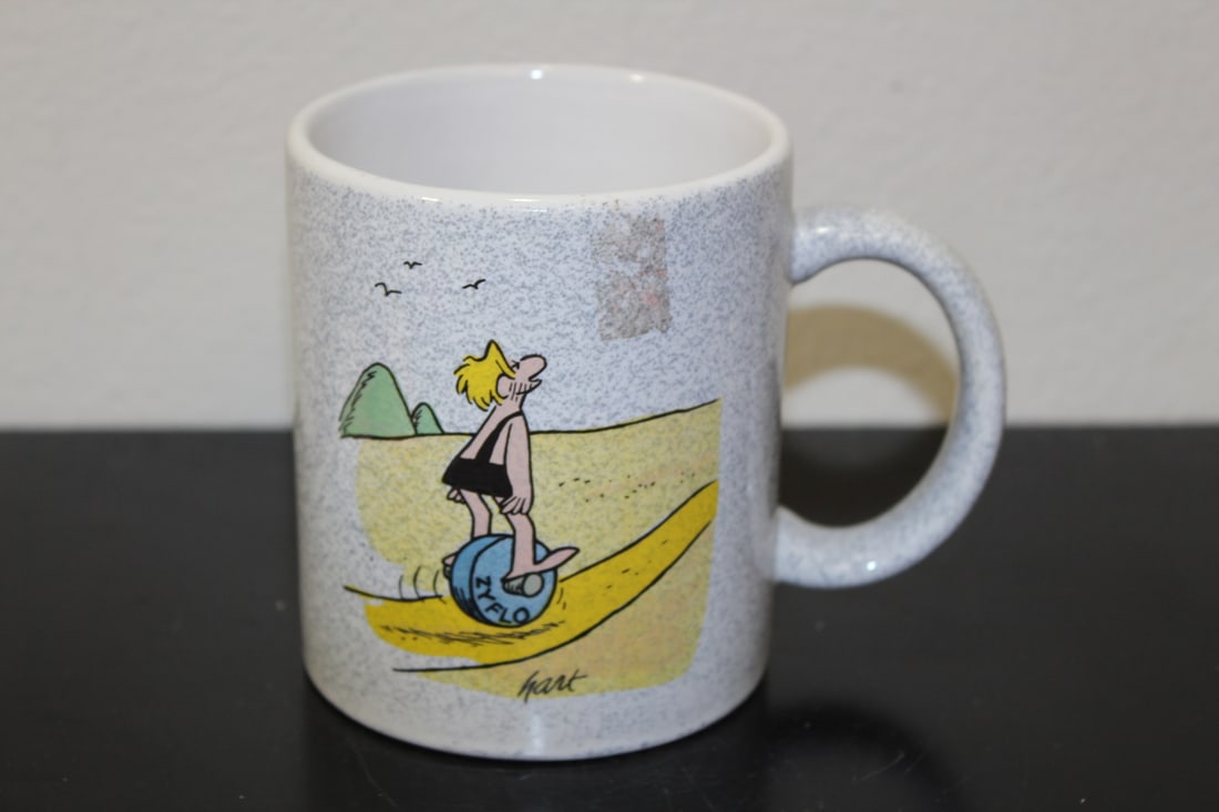 A BC Comic "Zyflo" Advertising Mug: 3 7/8" tall