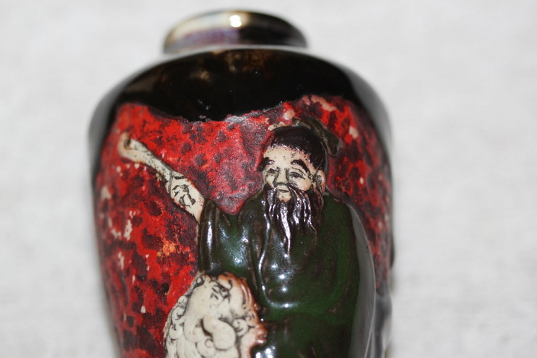 Antique Japanese Pottery Sumida Gawa vase - 5