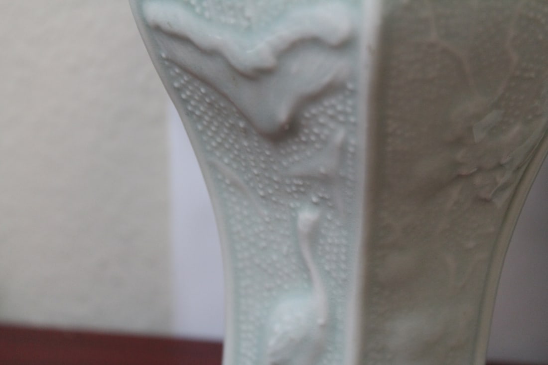 Pair of Chinese Celadon Hexagon Vases - 2