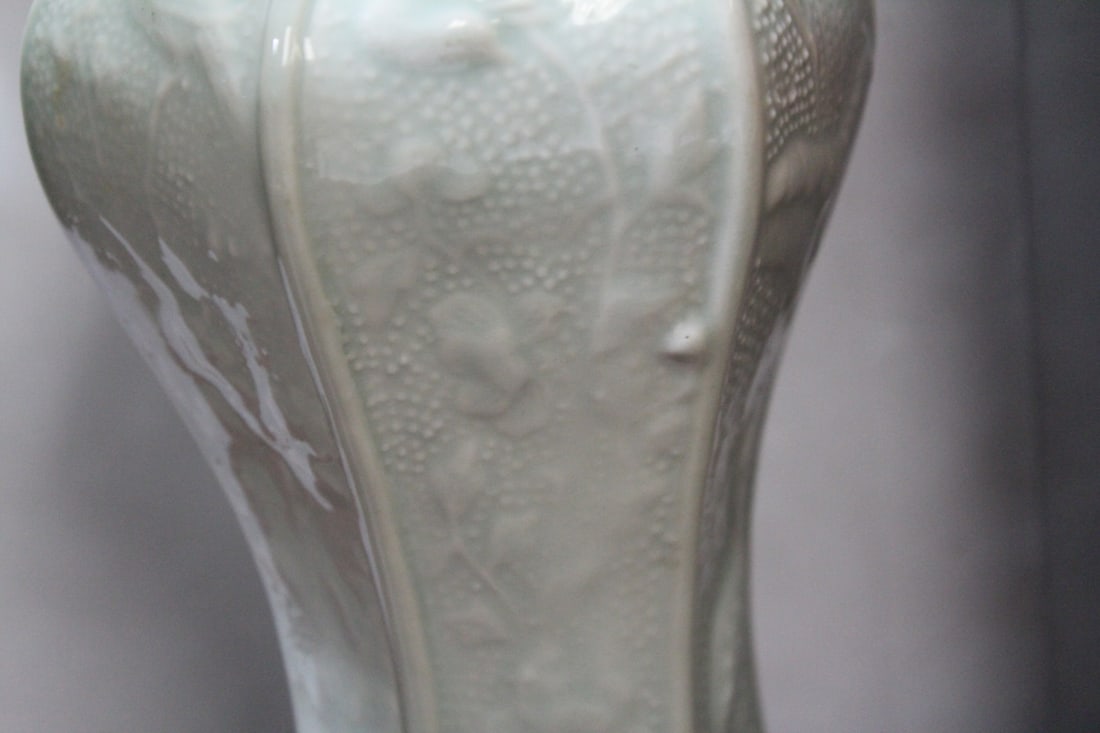 Pair of Chinese Celadon Hexagon Vases - 3