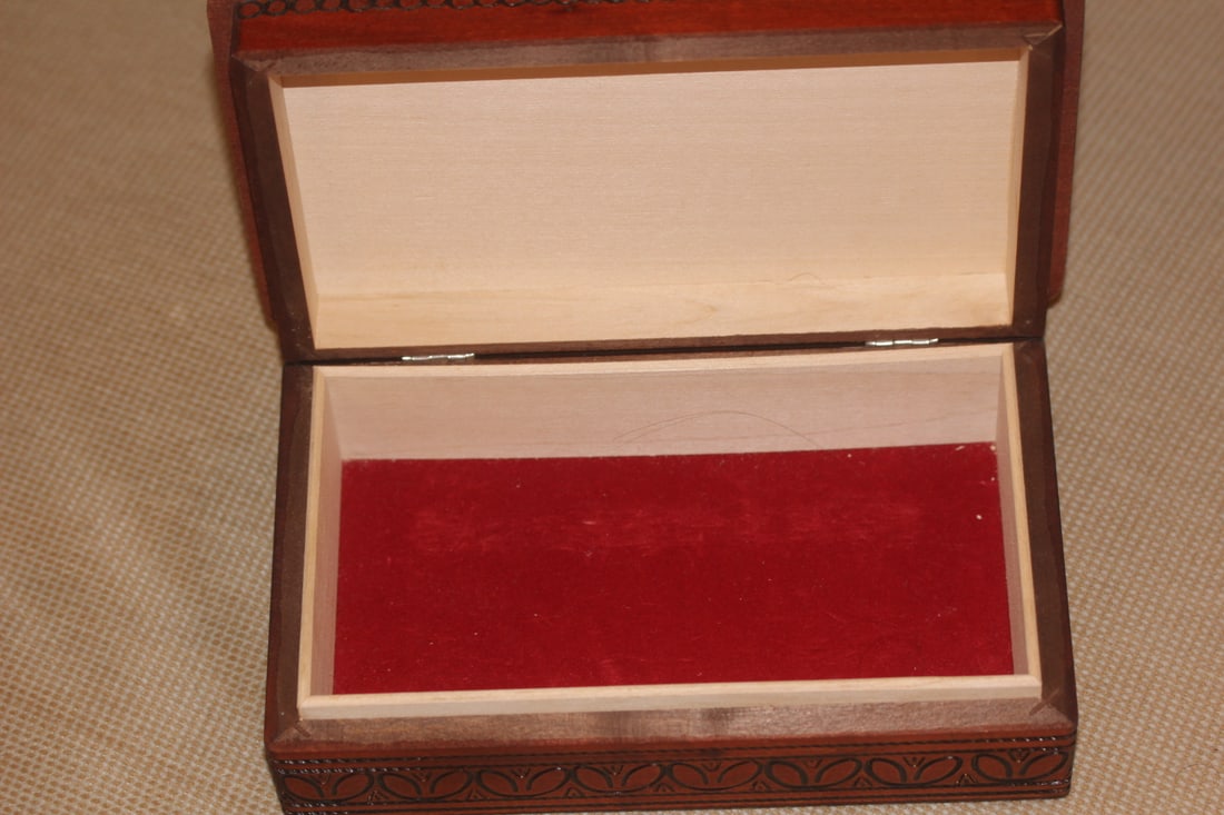 Beautiful Carved Wood Box - 5