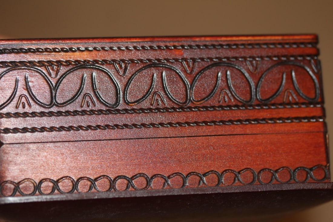 Beautiful Carved Wood Box - 7