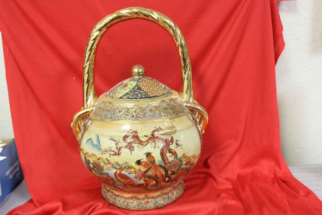 An Oriental Teapot: 14 1/2" tall
