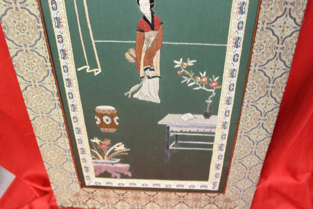 A Chinese Silk Stitch on Board - 3