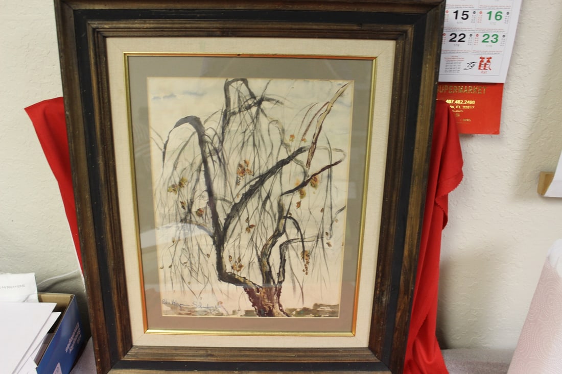 A Signed Rita Holtzman Schwartz Water Colour: 24" x 20" overall
