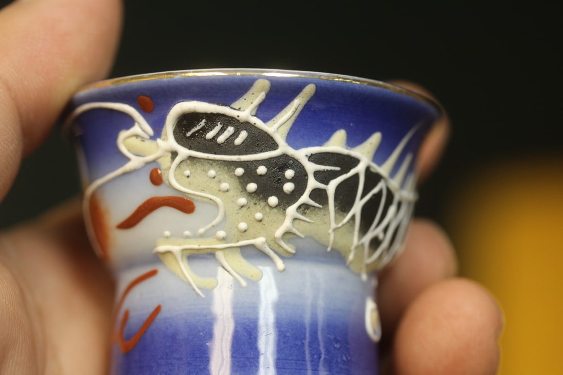 Japanese dragon saki cups - 5