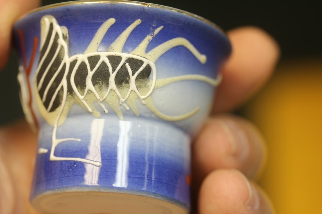 Japanese dragon saki cups - 7
