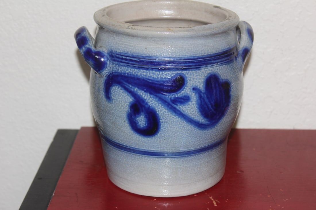 Contemporary Blue and White Stoneware Jug - 3