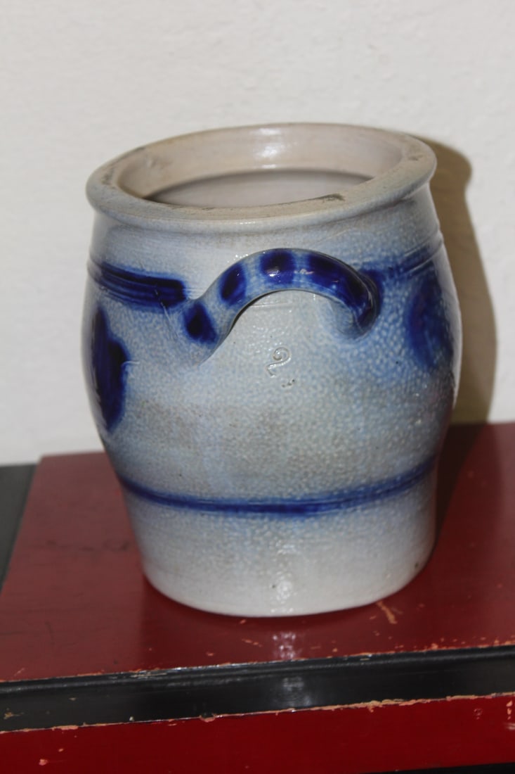 Contemporary Blue and White Stoneware Jug - 4