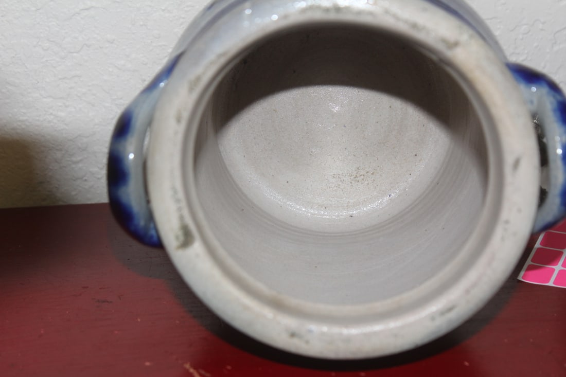 Contemporary Blue and White Stoneware Jug - 6