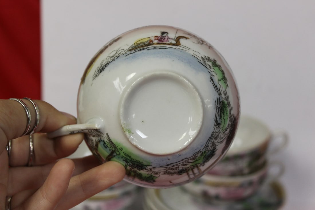 Set of 5 Vintage Japanese Cup and Saucer - 5