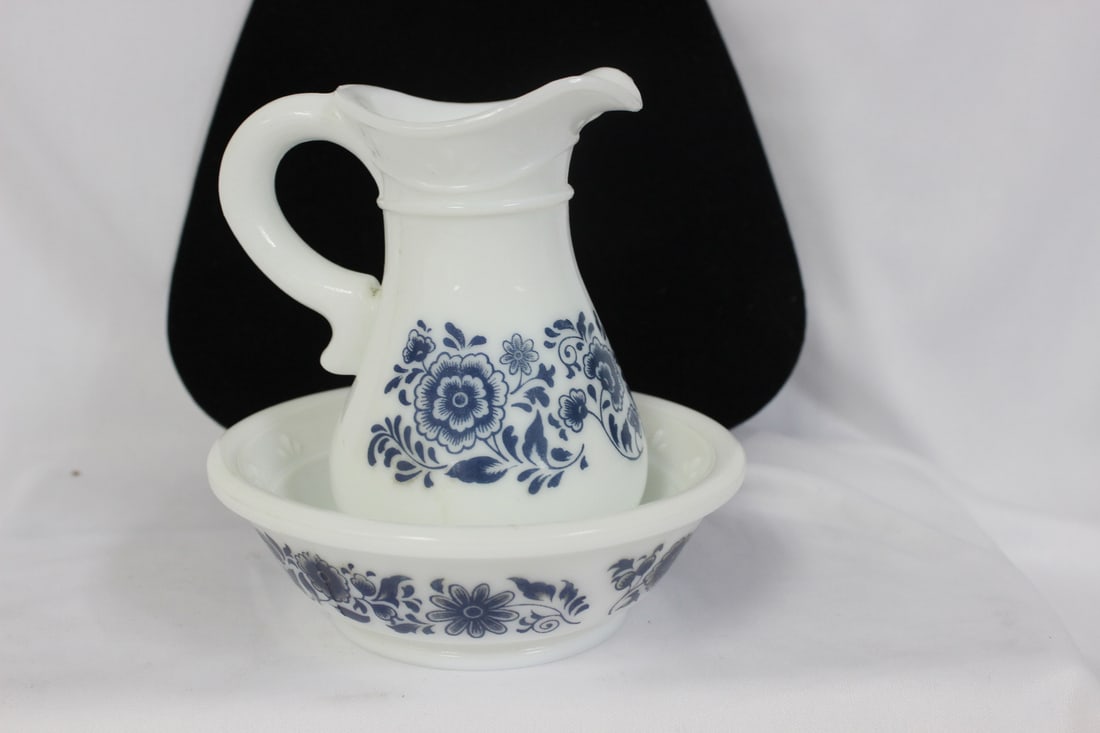 Avon Milkglass Miniature Pitcher and Bowl - 2