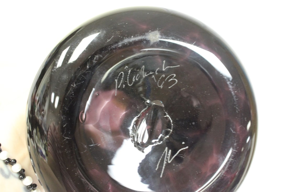 A Signed Art Glass Vase - 5