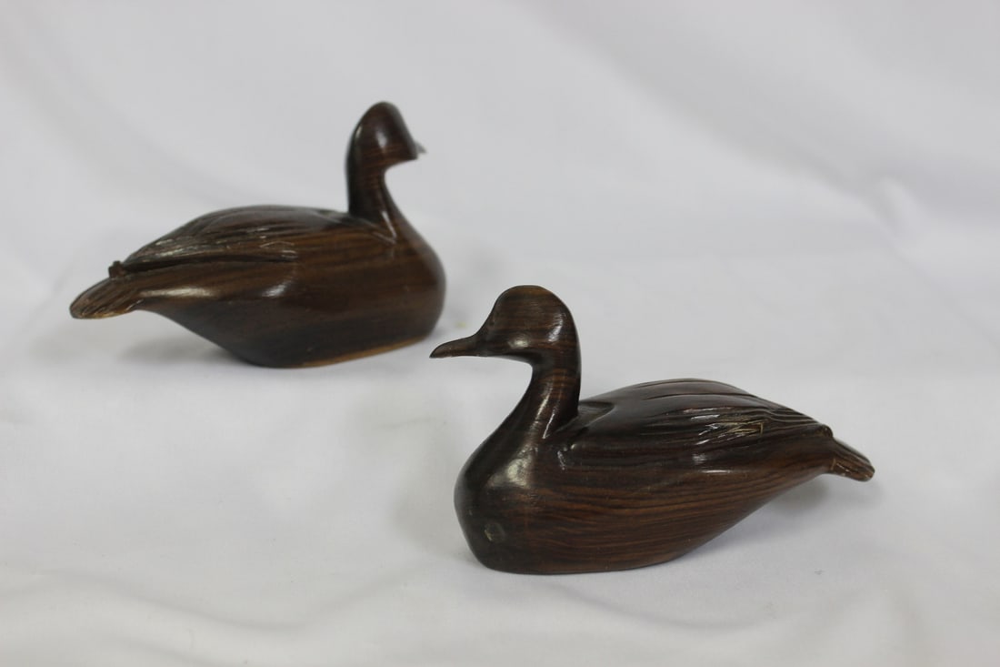Lot of Two Solid Hardwood Ducks - 4