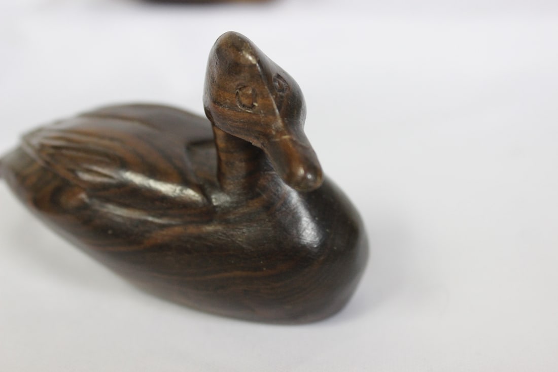 Lot of Two Solid Hardwood Ducks - 6