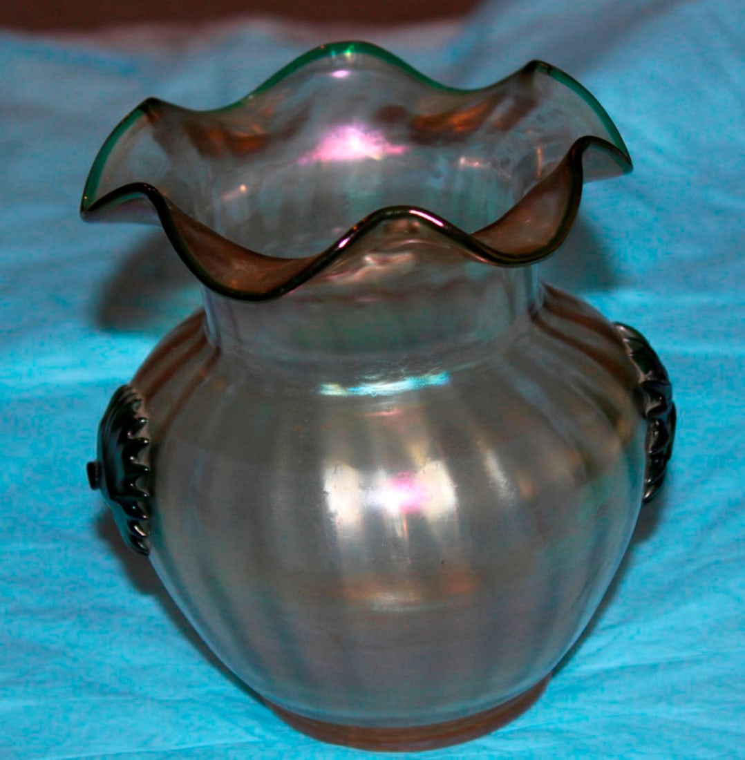 Antique Iredescent Flare Top Vase - 2