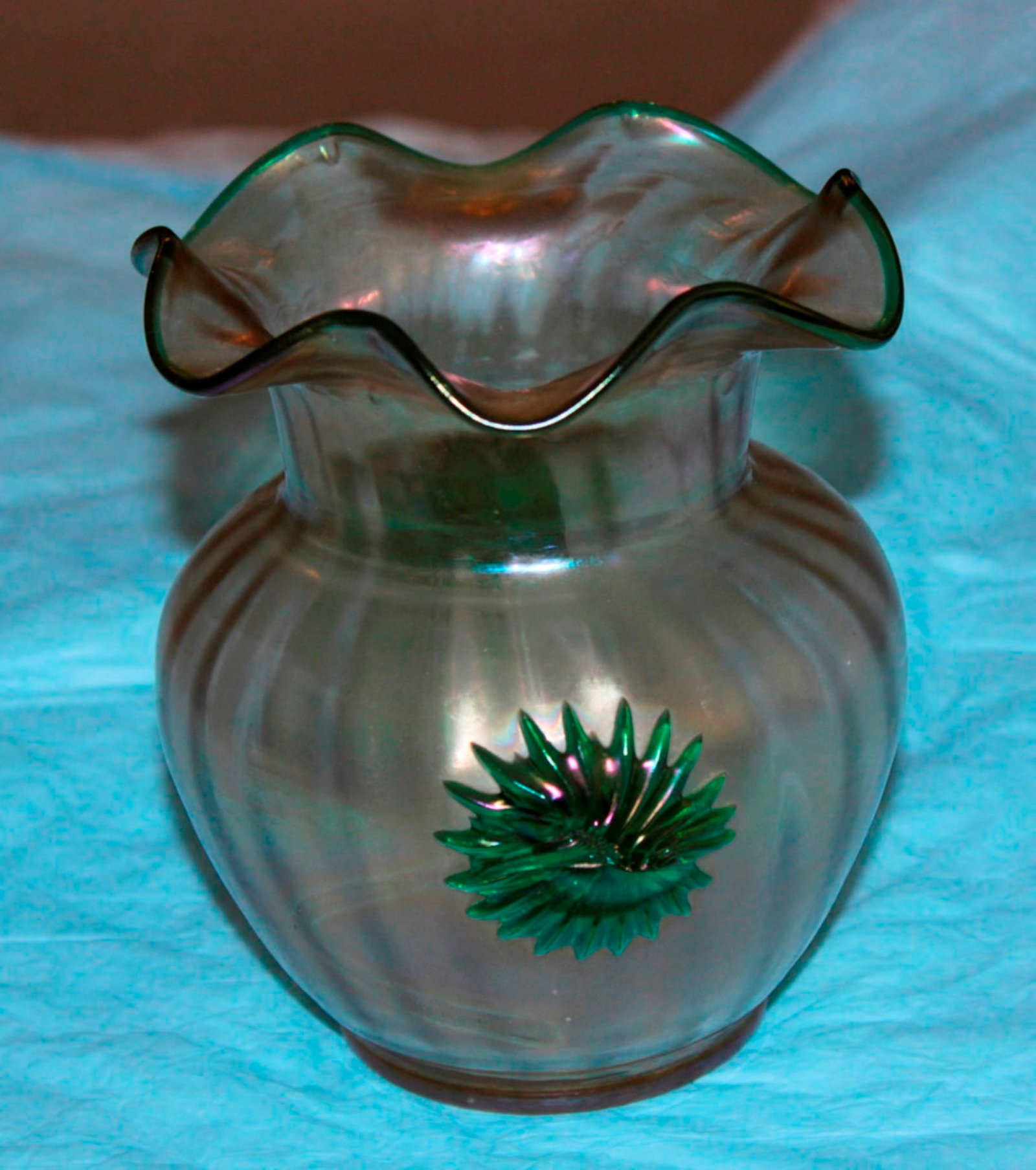 Antique Iredescent Flare Top Vase - 3