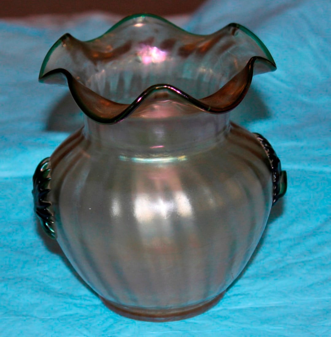 Antique Iredescent Flare Top Vase - 4