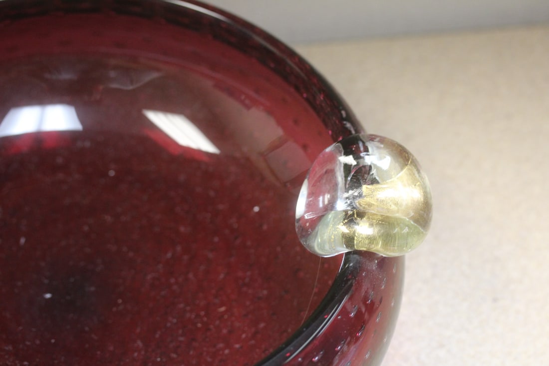 Well made large art glass bowl - 3