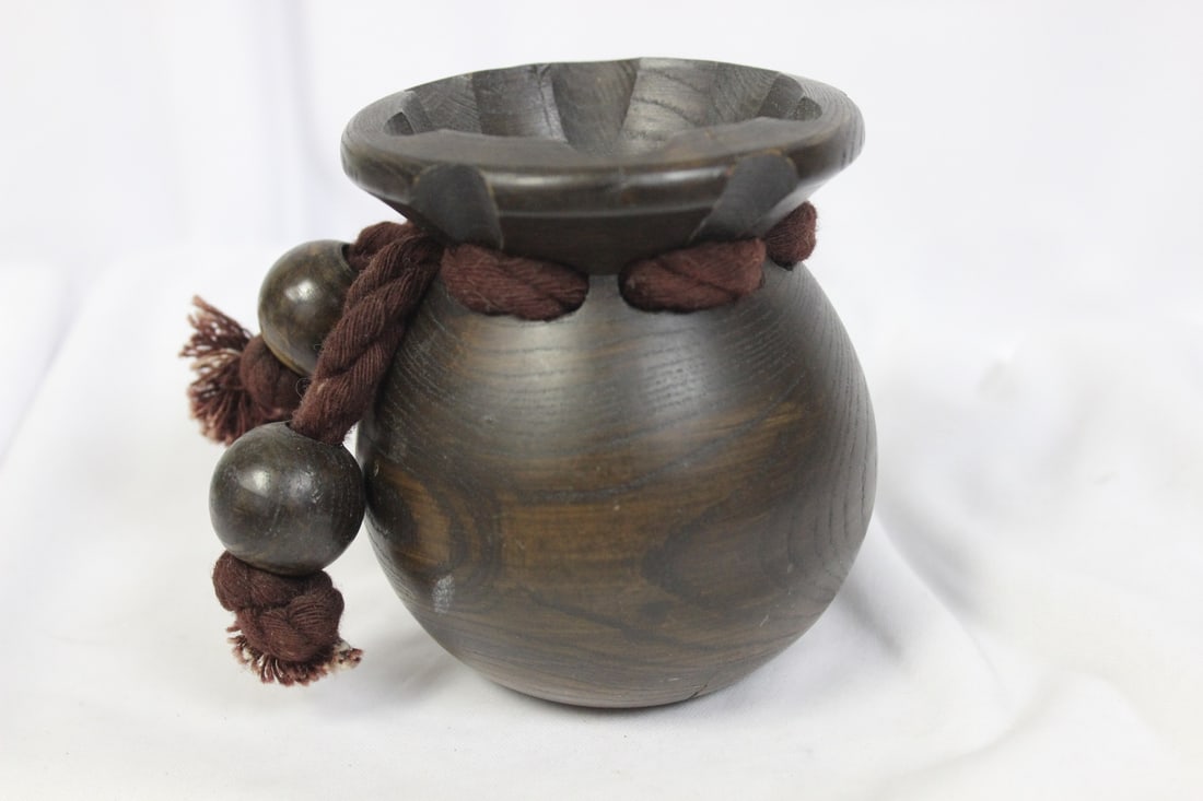 A Wood Oriental Vase - 2