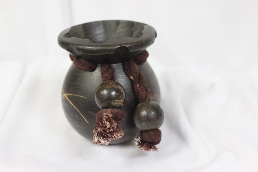 A Wood Oriental Vase - 3