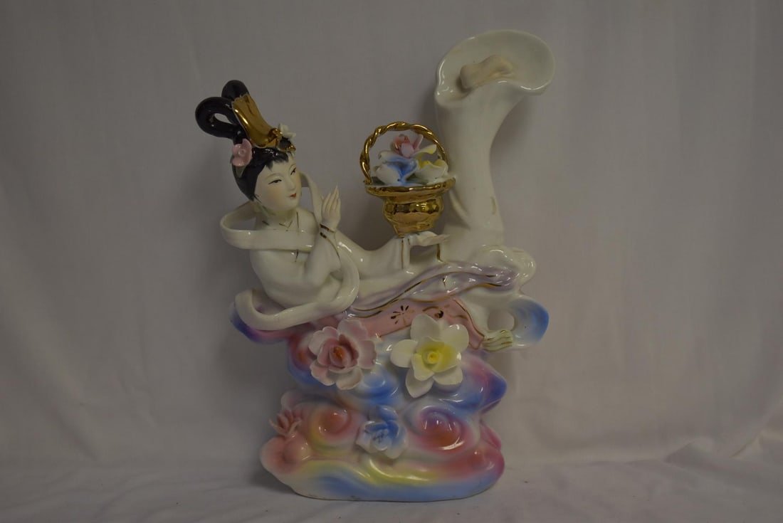 A Ceramic Asian Beauty: 10" tall