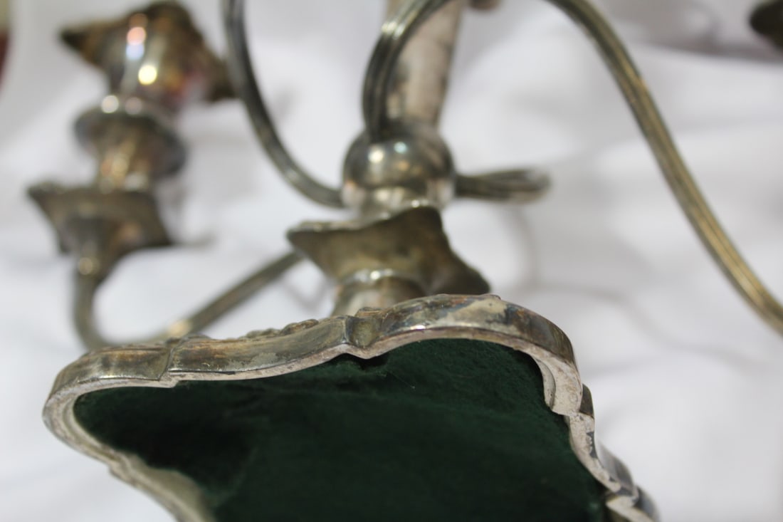 Lot of Two Silverplated Candelabra - 11