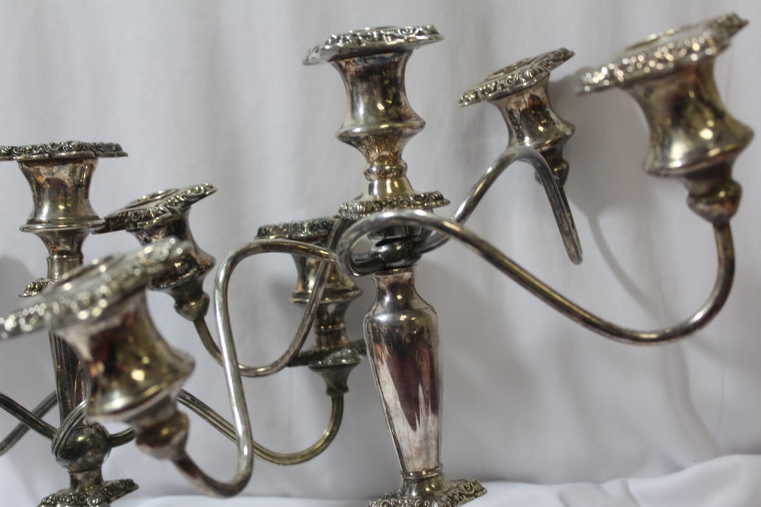 Lot of Two Silverplated Candelabra - 2