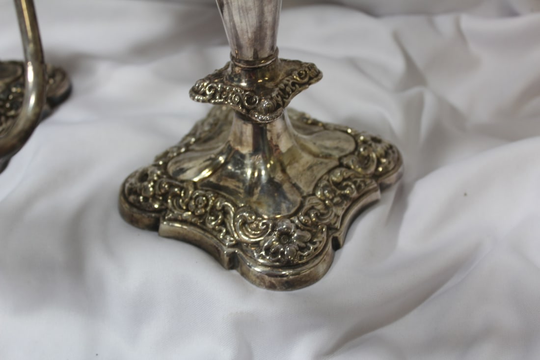 Lot of Two Silverplated Candelabra - 4