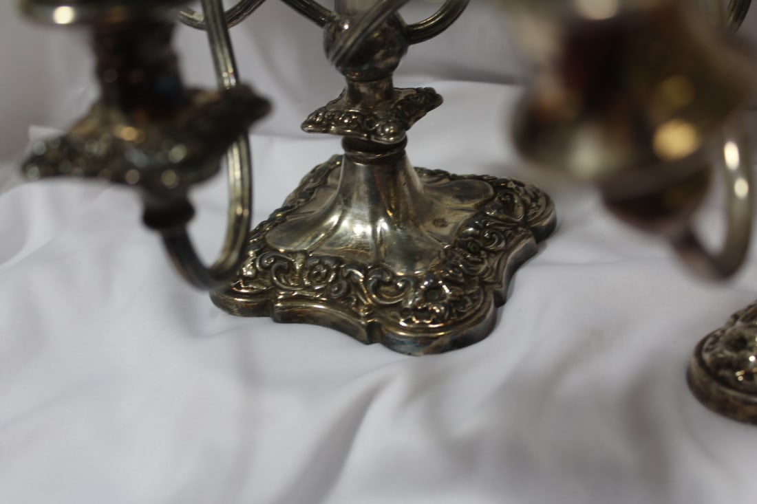 Lot of Two Silverplated Candelabra - 5
