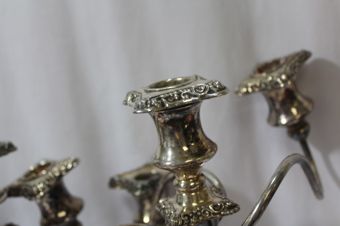 Lot of Two Silverplated Candelabra - 6