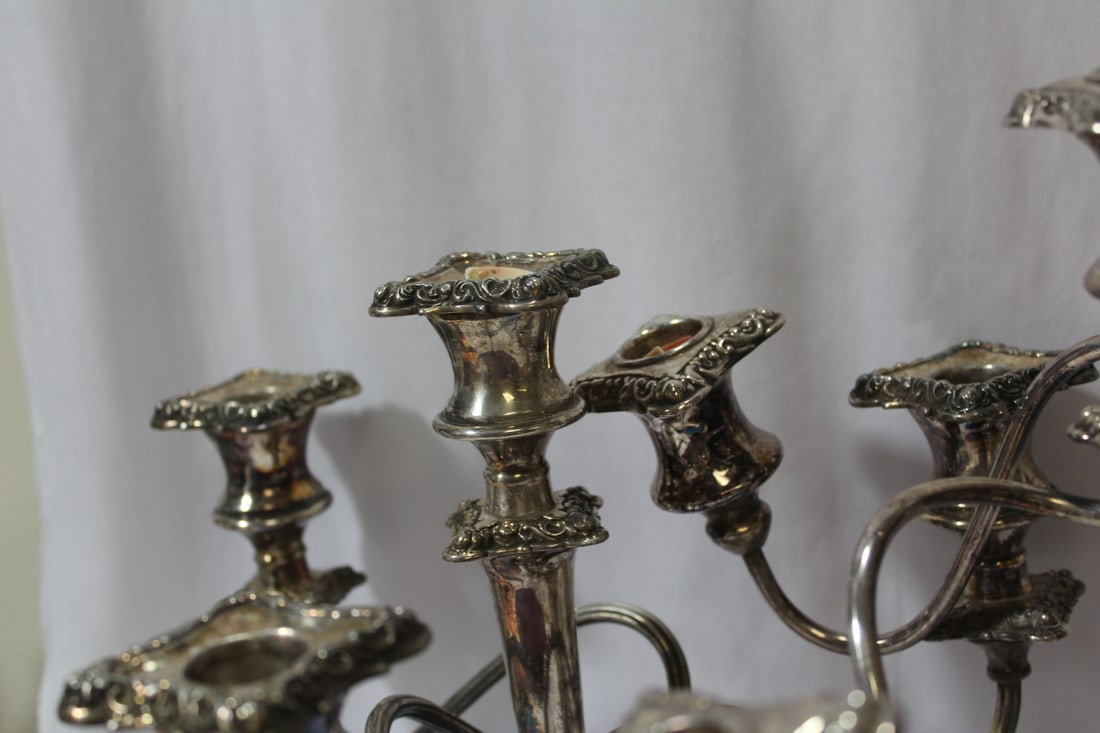 Lot of Two Silverplated Candelabra - 7
