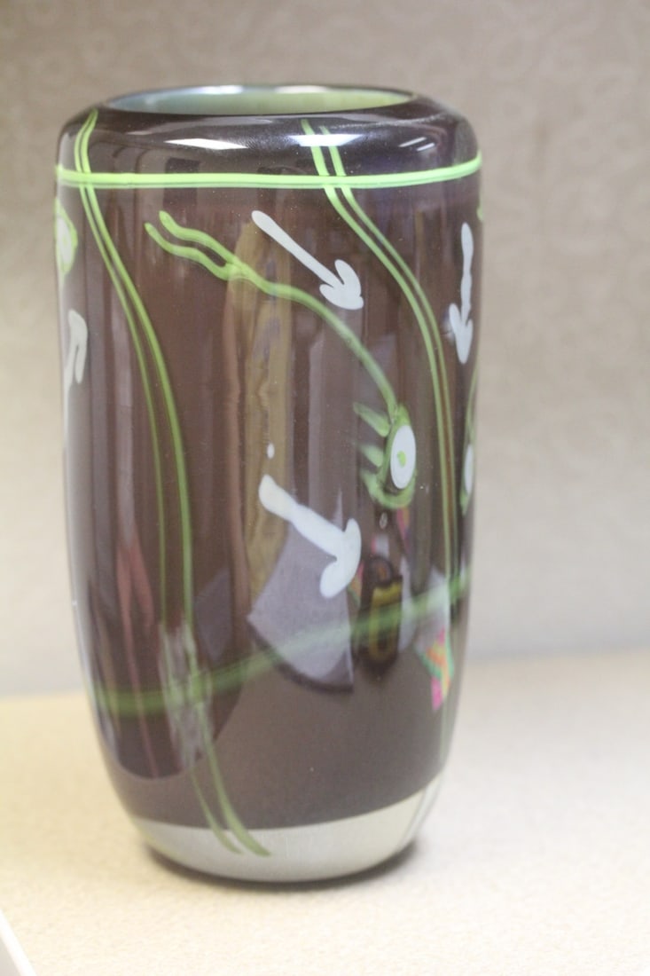 Signed Artglass Vase - 3