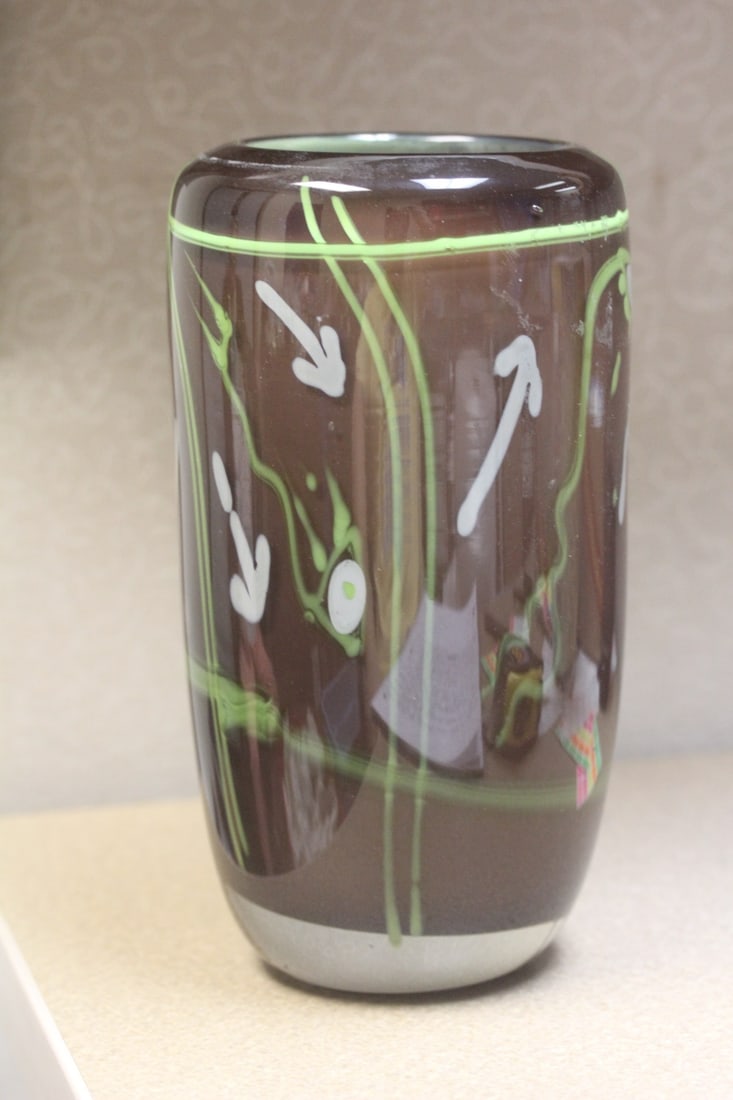 Signed Artglass Vase - 4