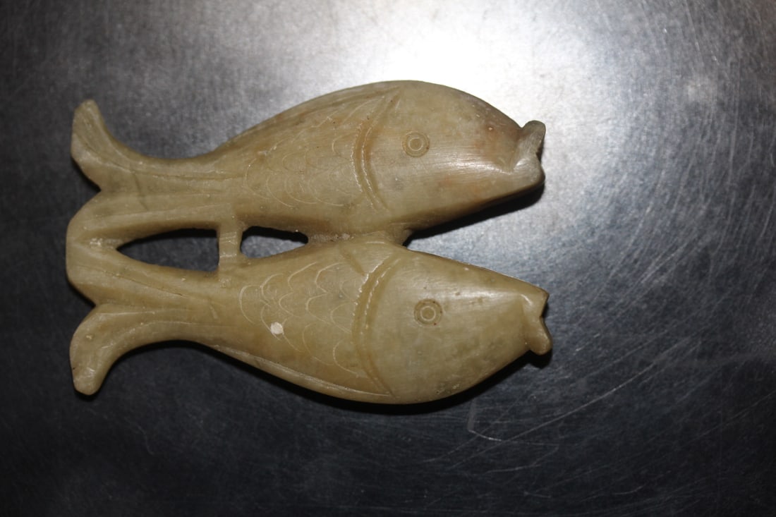 Pair of Small Soapstone Fishes: as shown