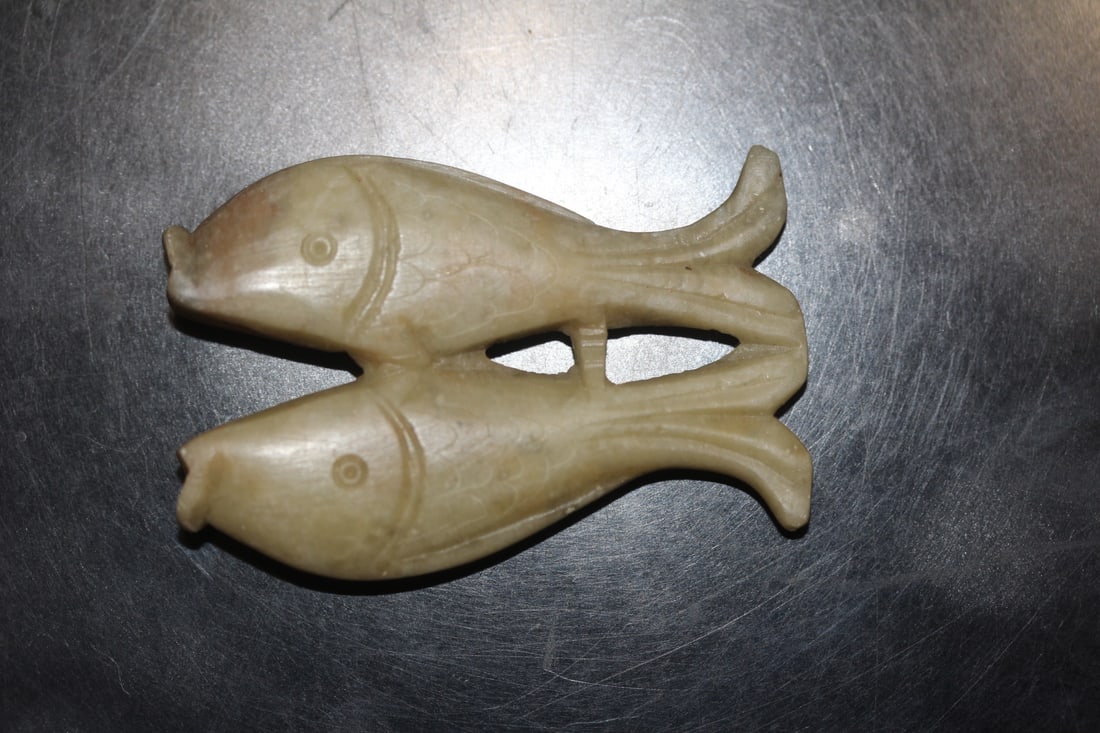 Pair of Small Soapstone Fishes - 2